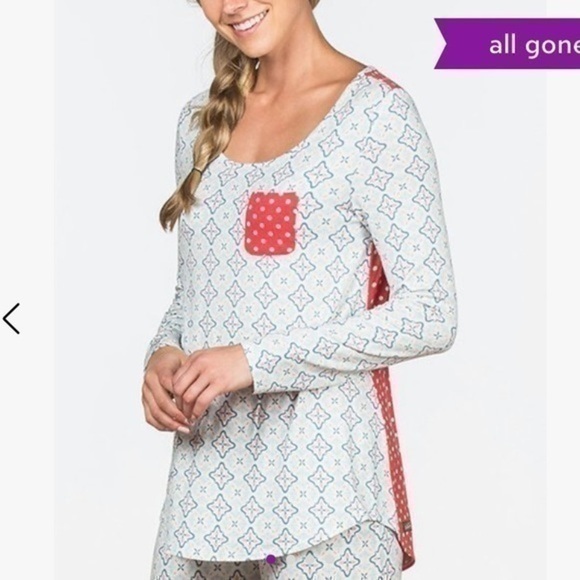 Matilda Jane Blue Diamond Geometric Catch a Dream Pajama Top - Women XS - Picture 1 of 10